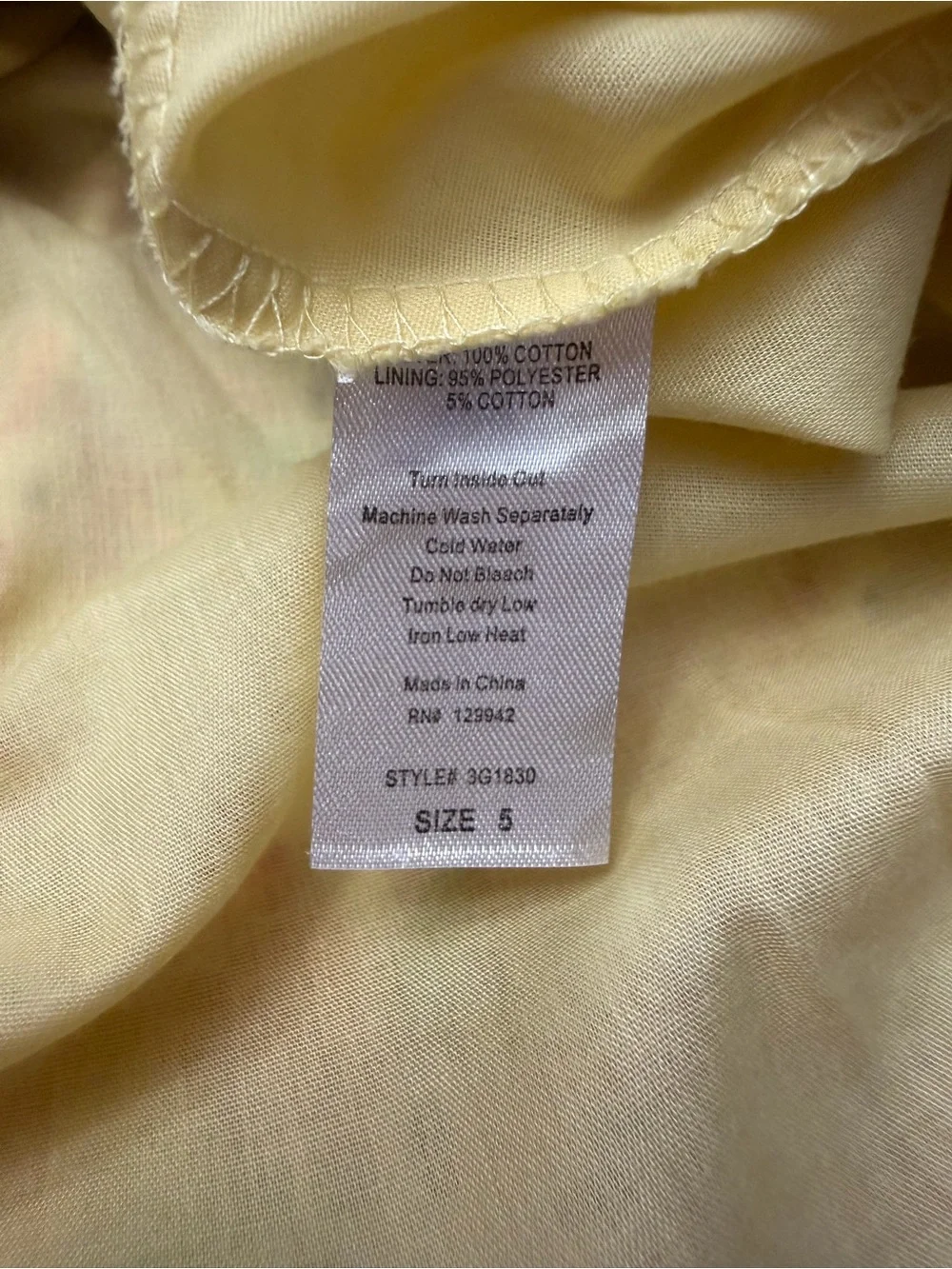 btween Yellow Tropical Print Ruffle-Strap Dress size 5